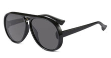 Load image into Gallery viewer, Oversized Black Flat Top Sunglasses Men