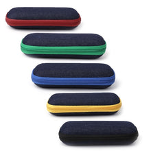Load image into Gallery viewer, Glasses Box Denim Fabric Zipper Sunglasses