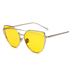 Load image into Gallery viewer, Women Cat Eye Sunglasses Yellow - Pink