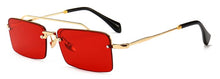 Load image into Gallery viewer, Retro Rectangle Sunglasses Men Metal Frame Gold