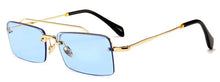 Load image into Gallery viewer, Retro Rectangle Sunglasses Men Metal Frame Gold