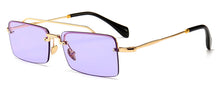 Load image into Gallery viewer, Retro Rectangle Sunglasses Men Metal Frame Gold