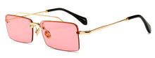 Load image into Gallery viewer, Retro Rectangle Sunglasses Men Metal Frame Gold