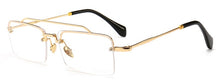 Load image into Gallery viewer, Retro Rectangle Sunglasses Men Metal Frame Gold