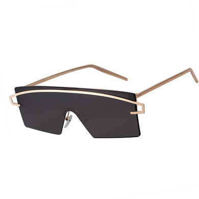 Futuristic Rimless Shield Sunglasses Women 90s