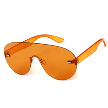 Load image into Gallery viewer, Futuristic Oversized Rimless Shield Sunglasses Men