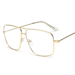Luxury Square Eyeglasses Optical Frame Metal Unisex