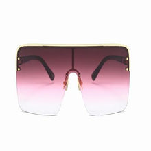 Load image into Gallery viewer, Oversized Square Sunglasses Retro Semi-Rimless Big Frame Women