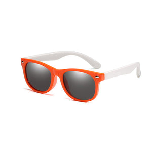 Rubber Frame Polarized Kids Sunglasses with Case
