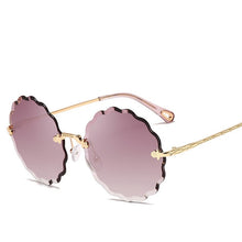 Load image into Gallery viewer, Round Sunglasses Female Flower Shaped Metal