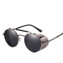 Load image into Gallery viewer, Retro Steampunk Sunglasses Personality Windshield Frame Round Color Film Reflective Cool Lens Knight's Glasses UV400 Protection