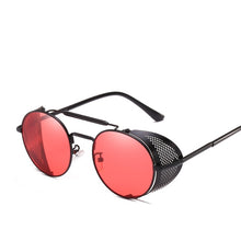 Load image into Gallery viewer, Retro Steampunk Sunglasses Personality Windshield Frame Round Color Film Reflective Cool Lens Knight's Glasses UV400 Protection