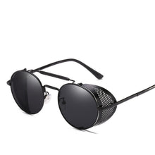 Load image into Gallery viewer, Retro Steampunk Sunglasses Personality Windshield Frame Round Color Film Reflective Cool Lens Knight's Glasses UV400 Protection
